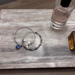 Alex and Ani Silver and Blue Bracelet Set